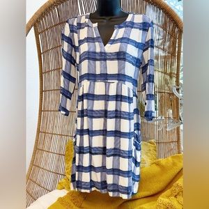 Maeve Anthropologie Dress - Blue & White Plaid Check Pattern - Size XSP